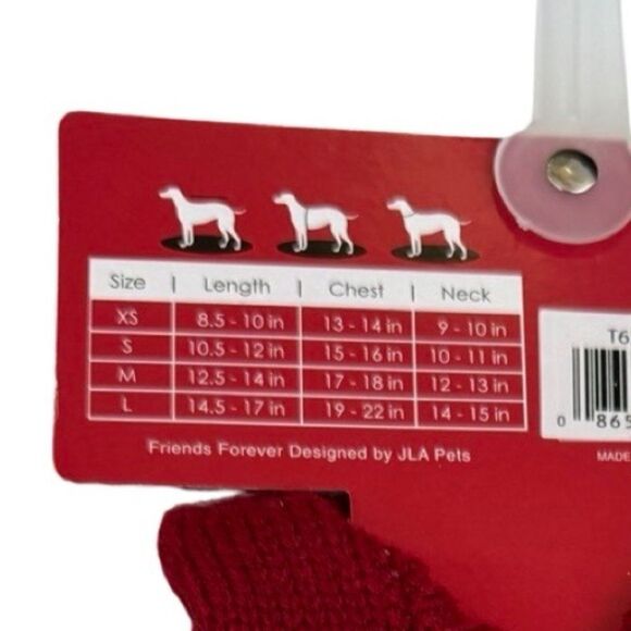 Friends Forever Knit Pet Holiday Snowflake Red White Ugly Sweater Hooded Pom NWT - Picture 7 of 9